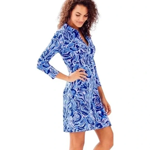 blue or beige dress Lorna Midi Dress